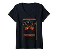 Womens Lynyrd Skynyrd Whiskey Southern Florida Rock & Roll Vintage V-Neck T-Shirt