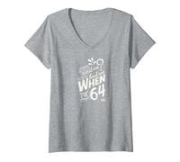 Women's Lyrics by Lennon and McCartney - When I'm 64 V-Neck T-Shirt, Heather Grey, Medium