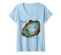 Womens M1 The Crab Nebula Messier Object 1 Astronomy Astronaut V-Neck T-Shirt