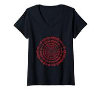 Womens Maa Kali Mantra Red Sanskrit Hindu Goddess Shakti Spiritual V-Neck T-Shirt
