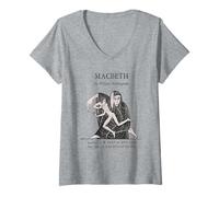 Women's Macbeth William Shakespeare Vintage Title Page V-Neck T-Shirt