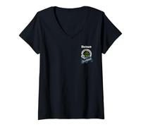 Womens Mackenzie Clan Badge & Tartan V-Neck T-Shirt