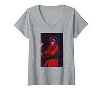 Womens Macy Gray Live at BRIT Awards by Andy Willsher V-Neck T-Shirt