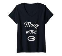 Womens Macy Mode On Name V-Neck T-Shirt