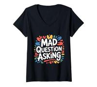 Womens Mad Question Asking Curious Introvert Smart Sarcasm ||- V-Neck T-Shirt