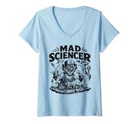 Women's Mad Sciencer Funny Science Nerd Humor V-Neck T-Shirt