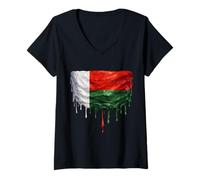 Women's Madagascar Flag V-Neck T-Shirt