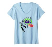 Women's Madagascar It's Gas So Wild Laughing Giraffe V-Neck T-Shirt