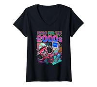 Women's Made for the 2000's Vintage Two-Thousands Retro 00s V-Neck T-Shirt