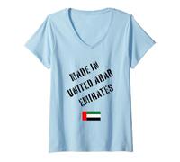 Womens Made in United Arab Emirates with Flag Funny V-Neck T-Shirt