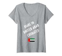 Womens Made in United Arab Emirates with Flag Funny V-Neck T-Shirt