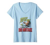 Womens Made It Out Of Bed Big Mistake Turtle V-Neck T-Shirt