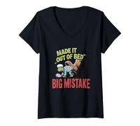 Womens Made It Out Of Bed Big Mistake V-Neck T-Shirt