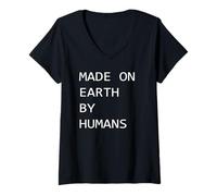 Women's Made On Earth by Humans V-Neck T-Shirt
