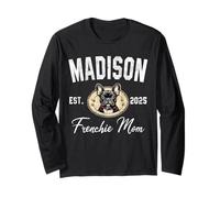 Womens Madison Frenchie Mom Shirt French Bulldog Dog Lover Long Sleeve T-Shirt