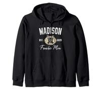 Womens Madison Frenchie Mom Shirt French Bulldog Dog Lover Zip Hoodie