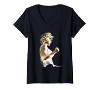 Womens Madonna Singing Live In Corset By Stephen Wright V-Neck T-Shirt