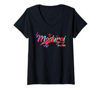 Womens Madurai India | Vacation Travel V-Neck T-Shirt