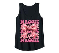 Womens Maggie Name Coquette Bow Aesthetic for Women Girls Tank Top