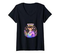 Women's Magic Deer Fantasy Cartoon Animal Character V-Neck T-Shirt