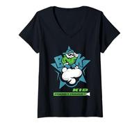 Womens Magic Pockets Pocket Power Retro Video Game Bitmap Kid V-Neck T-Shirt