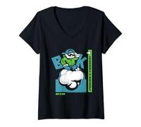 Womens Magic Pockets The Bitmap Kid Retro Video Game V-Neck T-Shirt