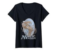 Womens Magic: The Gathering Urza Dragon V-Neck T-Shirt