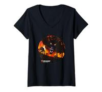 Womens Magic: The Gathering Werewolves Ambush Distressed Portrait V-Neck T-Shirt