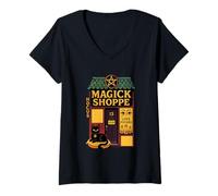 Womens Magick Shoppe Hocus Love Potions Open V-Neck T-Shirt