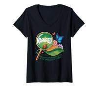 Womens Magnified Nature Bible Verse Christian Outdoors Kids V-Neck T-Shirt