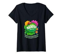Womens Magnified Nature Psalm 34:3 Faith Quote V-Neck T-Shirt