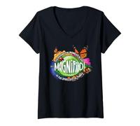 Womens Magnified VBS 2025 Discovering the Bigness of God Christian V-Neck T-Shirt