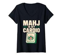 Women's Mahjong American Mahjong Player Game Night Gift V-Neck T-Shirt