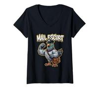 Women's Mail Escort Pigeon Postal Worker Mail Carrier V-Neck T-Shirt