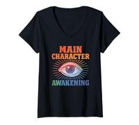 Womens Main Character Awakening Third Eye Enlighten Soul Vision V-Neck T-Shirt