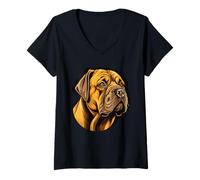 Womens Majestic Bullmastiff Portrait - Noble Bullie Dog V-Neck T-Shirt