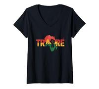 Womens Make Africa Great Again - Ibrahim Traoré / Thomas Sankara V-Neck T-Shirt