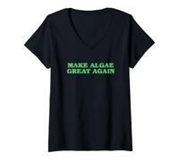 Women's Make Algae Great Again Funny Political Satire V-Neck T-Shirt