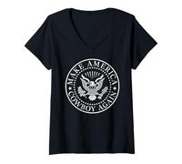 Womens Make America Cowboy Again 4th of July 1776 USA Independence V-Neck T-Shirt