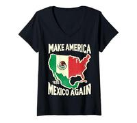 Womens Make America Mexico Again Mexican History Fact 1835 Mexico V-Neck T-Shirt