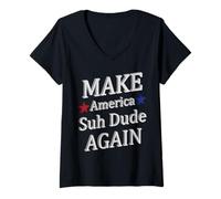 Womens Make America Suh Dude V-Neck T-Shirt
