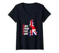 Womens Make Britain Great Again V-Neck T-Shirt