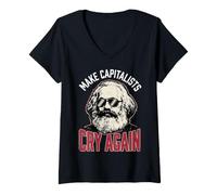 Women's Make Capitalists Cry Again V-Neck T-Shirt
