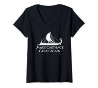 Women's Make Carthage Great Again - Phoenician Trireme History V-Neck T-Shirt