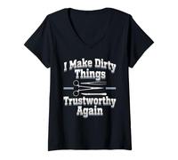 Women's Make Dirty Trustworthy SPD Sterile Processing Technician V-Neck T-Shirt