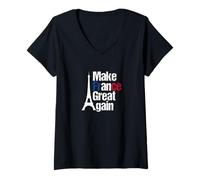 Womens Make France Great Again - Patriotic French Pride V-Neck T-Shirt