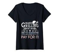 Women's Make Grilling Great Again Trump BBQ Pit Master Grill Gift V-Neck T-Shirt