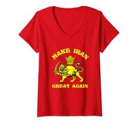 Womens Make Iran Great Again Support Freedom For The Iranians Miga V-Neck T-Shirt