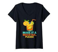 Womens Make It A Mocktail Please Funny Summer Drink Design V-Neck T-Shirt