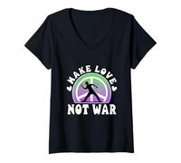 Womens Make love not war V-Neck T-Shirt